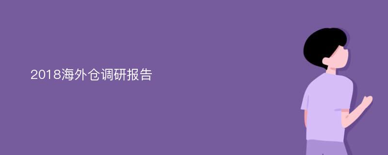 2018海外仓调研报告