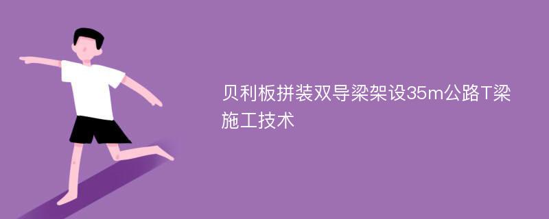 贝利板拼装双导梁架设35m公路T梁施工技术