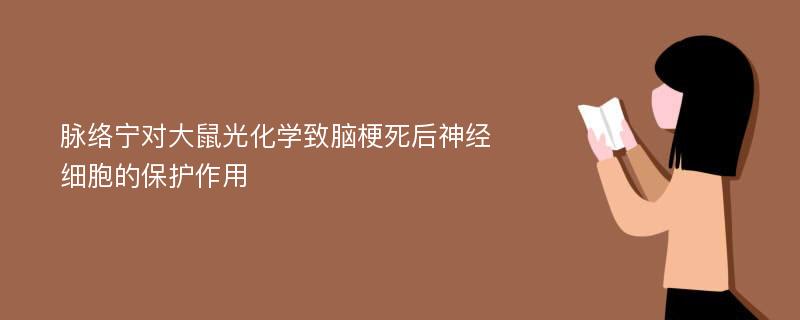 脉络宁对大鼠光化学致脑梗死后神经细胞的保护作用