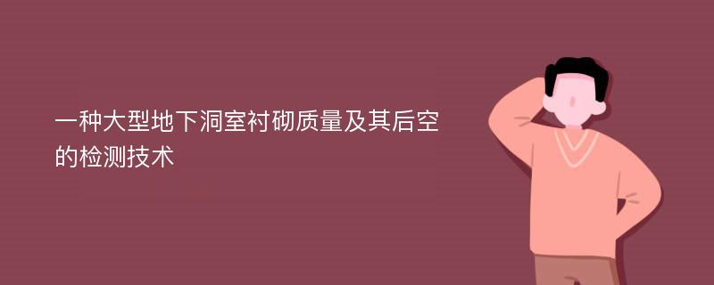 一种大型地下洞室衬砌质量及其后空的检测技术