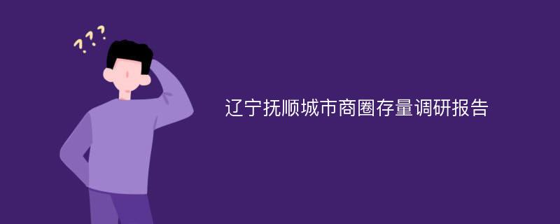 辽宁抚顺城市商圈存量调研报告