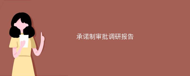 承诺制审批调研报告