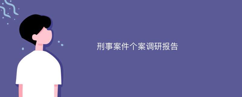 刑事案件个案调研报告