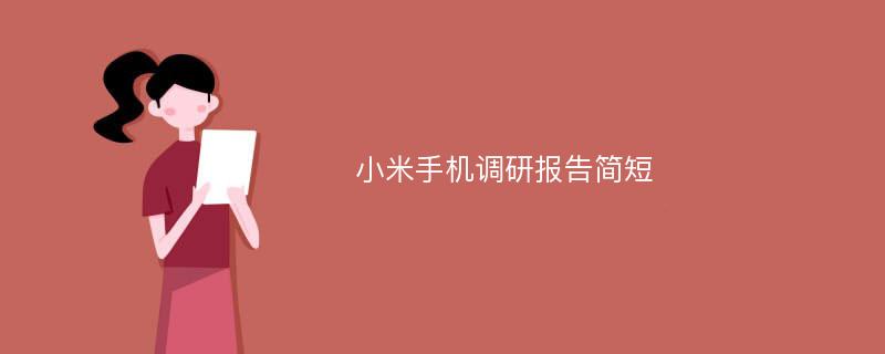 小米手机调研报告简短