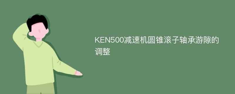 KEN500减速机圆锥滚子轴承游隙的调整