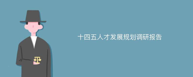 十四五人才发展规划调研报告