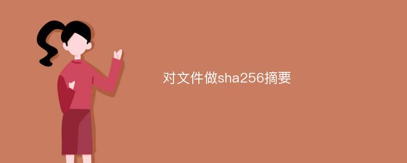 对文件做sha256摘要