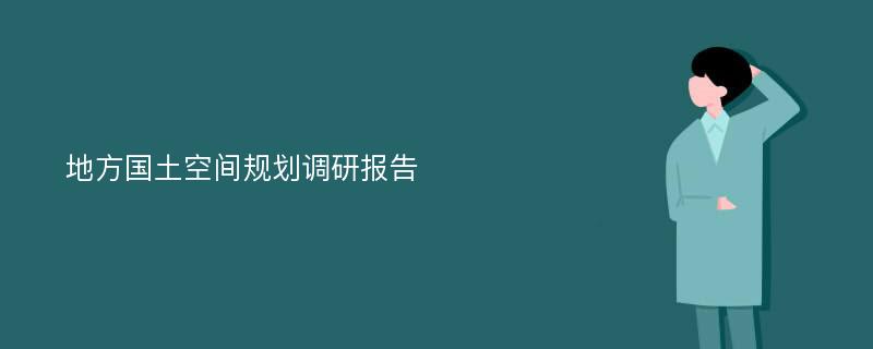 地方国土空间规划调研报告